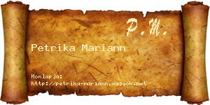 Petrika Mariann névjegykártya
